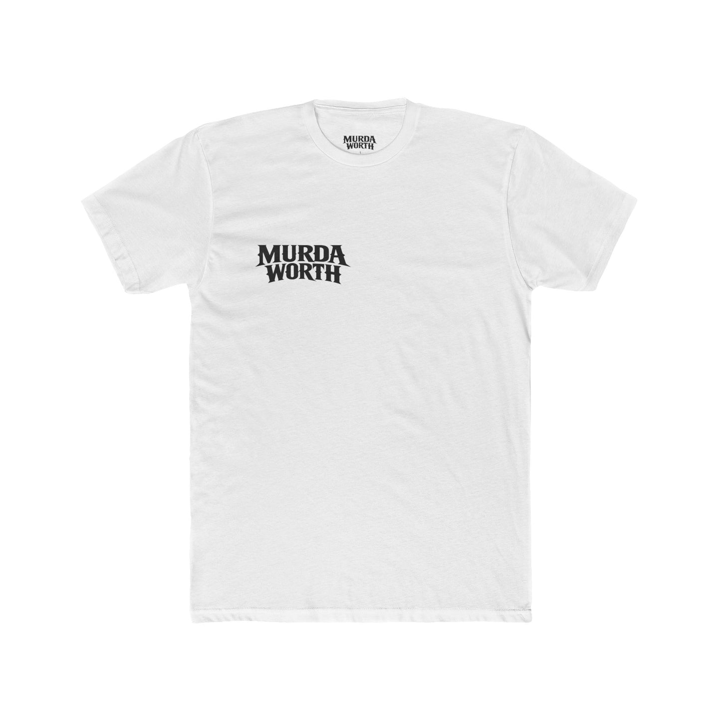 Murda Worth Graphic Tee — Bold Back Logo Cotton T‑Shirt