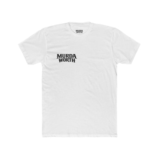 Murda Worth Graphic Tee — Bold Back Logo Cotton T‑Shirt